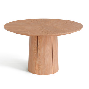 Extendable Dining Table #33, Oiled Solid Oak, ø 123–149 cm