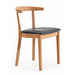 Chair #52, black leather / lacquered oak