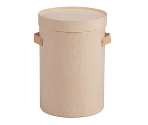 Aski Coffee Table/Storage Unit, Birch, ø 31 cm