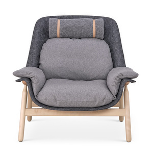 Filtti Armchair, Lacquered Birch / Grey Felt, L