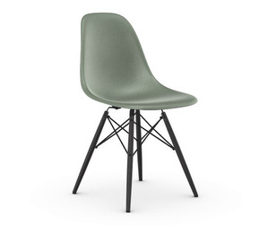 Eames DSW Fiberglass Chair, Sea Foam Green/Black Maple