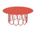Flower Coffee Table, Red, ⌀ 80 cm